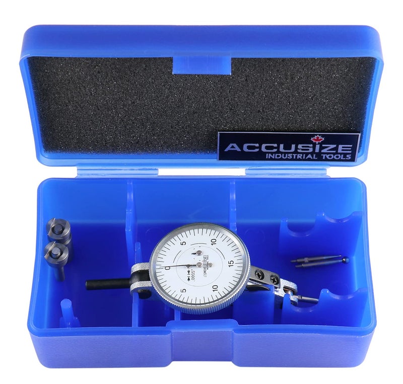 Accusize Industrial Tools 0.060'' by 0.0005'' (Range by Graduation) Horizontal Test Indicator with 1.5'' Dial Diameter, 0511-2001 - Image 1